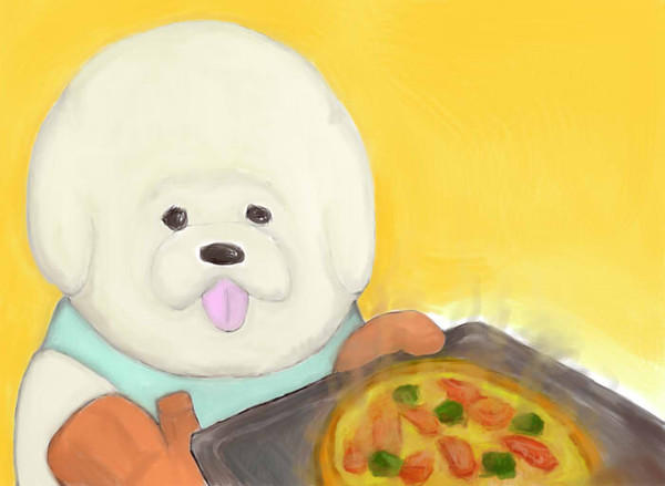 ピザとわんこ
