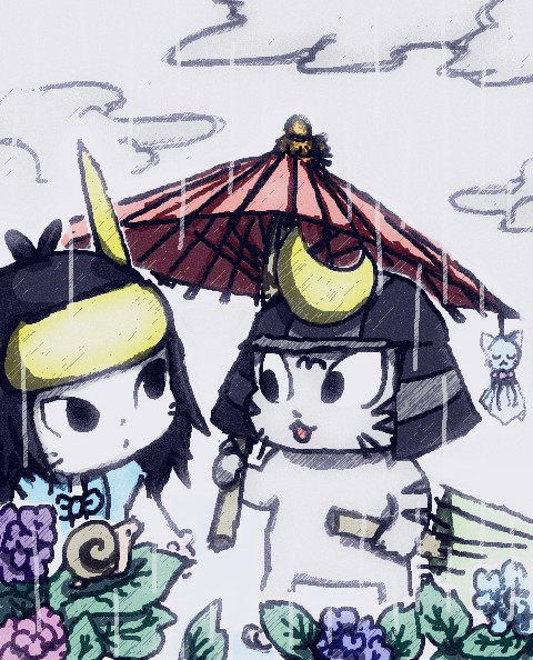 雨降り　お迎え。