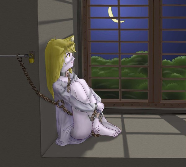 月夜の窓辺