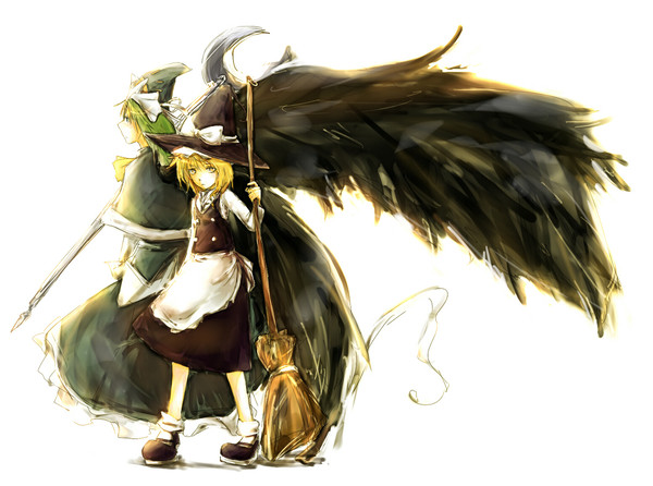 broom and wings