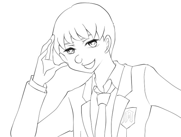 ジャイアンが北高に入学した(線画)
