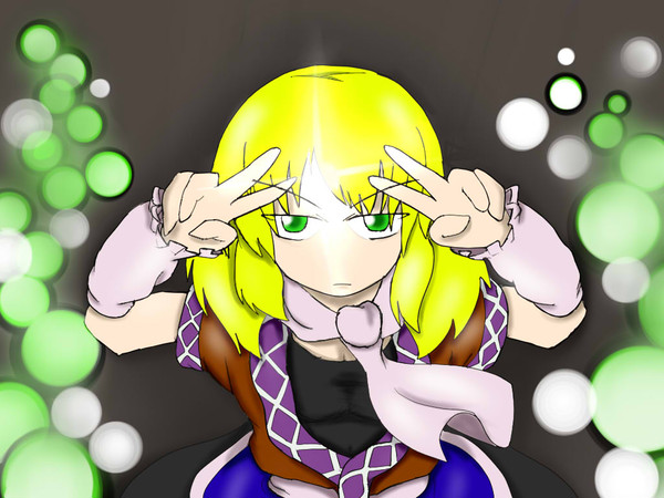 おでこに指を当て