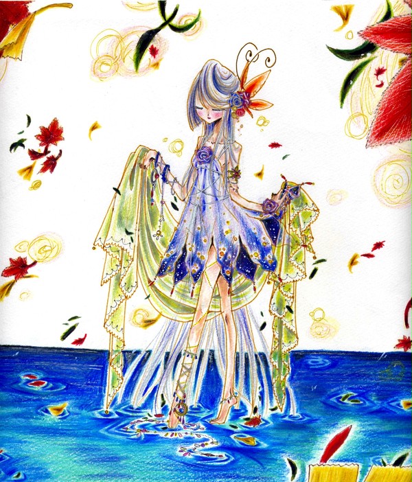 紅葉舞う水の乙女
