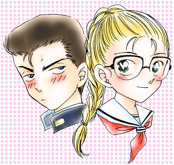 学生の小五郎と英理