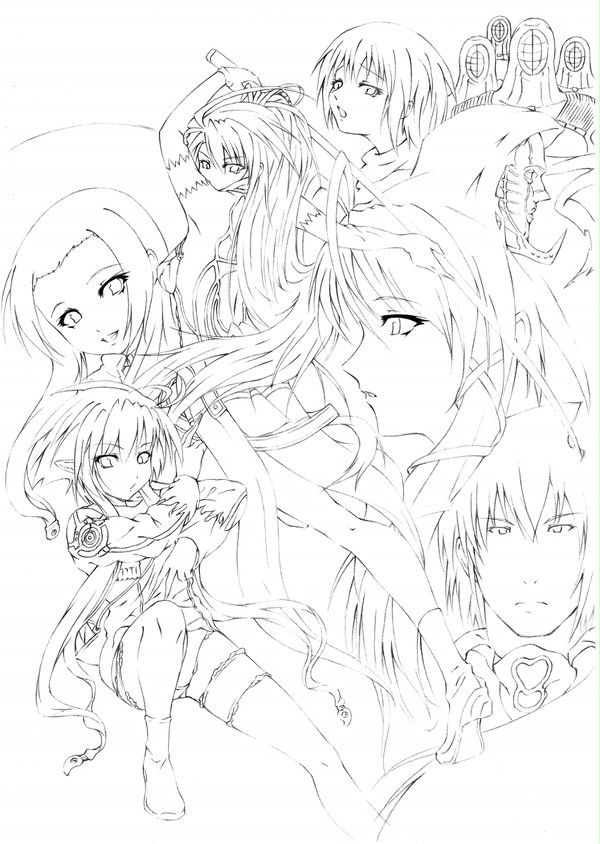 塵骸魔京イラの線画