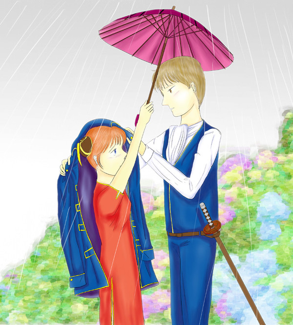 沖神　雨が降る中で・・・。