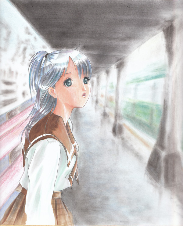 ホームの女の子