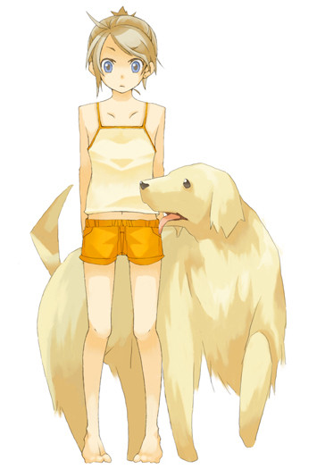 少女と大型犬