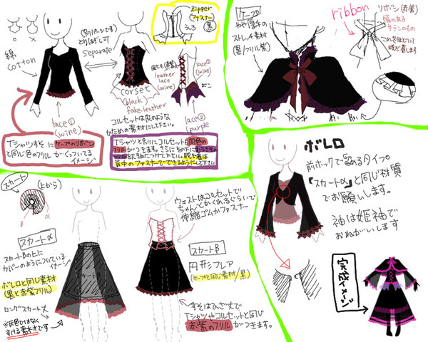 冥府衣装図解／全部バージョン