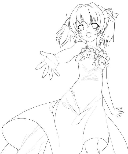 夕奈（線画）