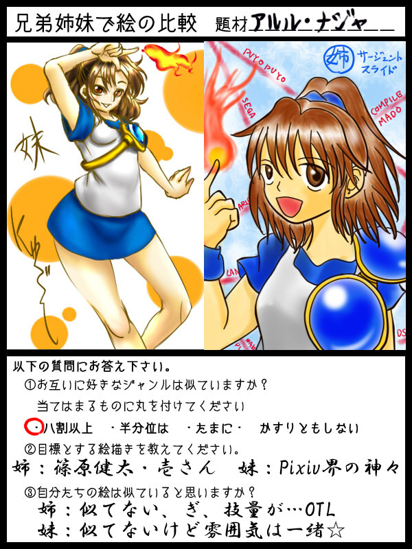 姉妹で比較