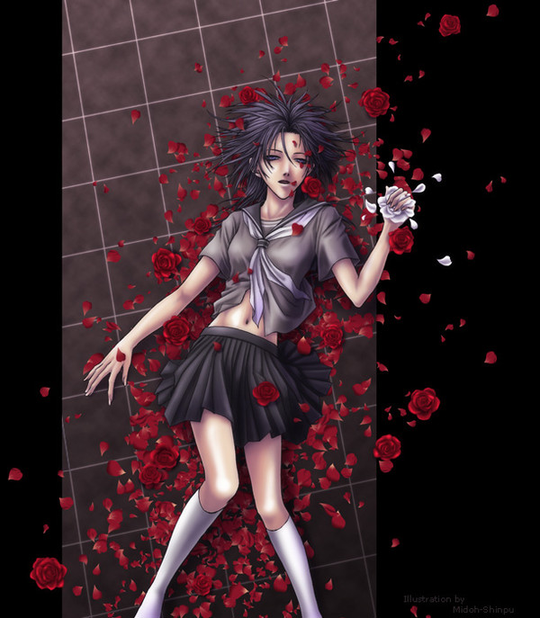 足下に横たわる少女