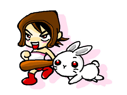 初心者と子うさぎ