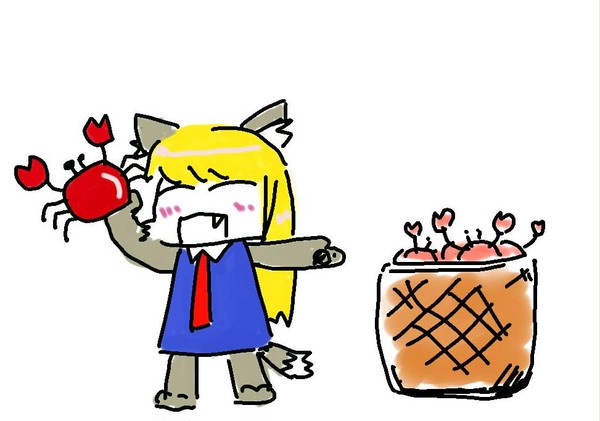 かにを配るこがおる