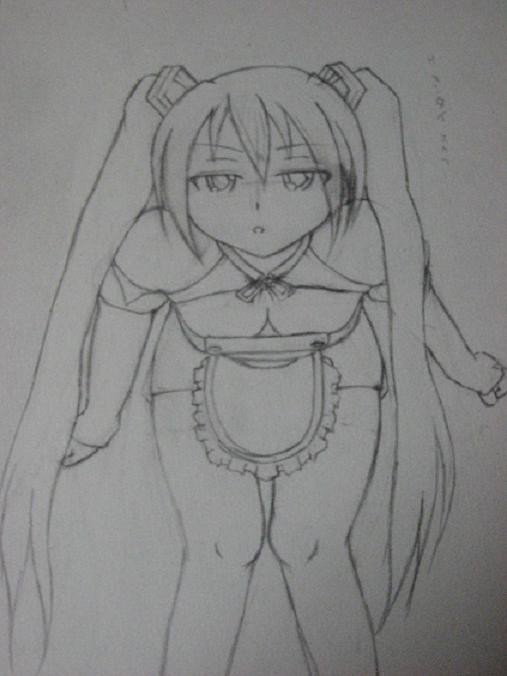ドリクラの魅杏を描いていたワケですが、どうみても初音ミク(汗)