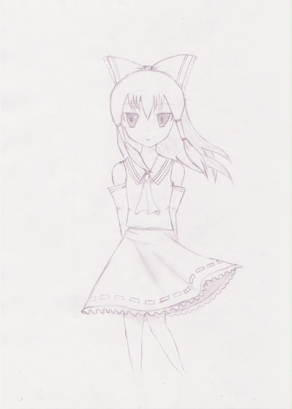 鉛筆描き霊夢