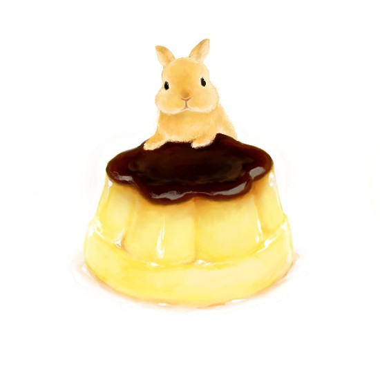 プリンとうさぎ