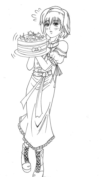 お誕生日用アリス　（未着色）