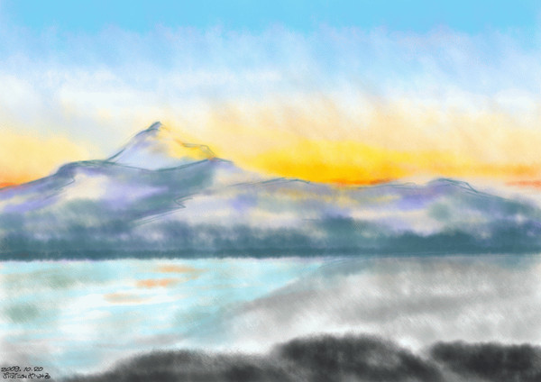 普賢岳・夕景
