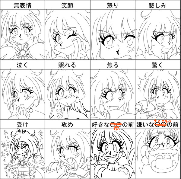 リナ＝インバースで表情練習