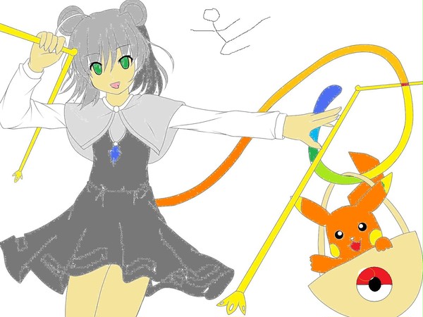 朱シオさんの絵を塗ってみた