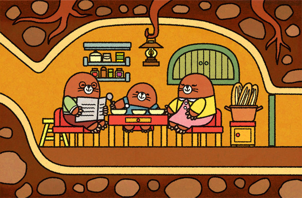 もぐらのモーリー　絵本ワンシーン