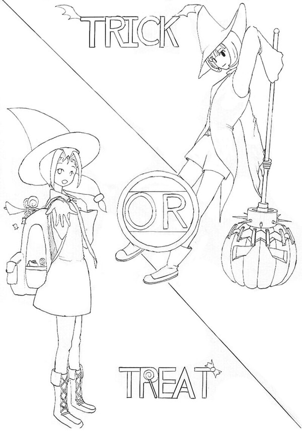遅すぎるハロウィン（線画）