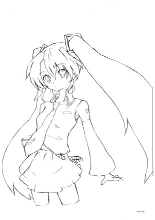 【塗り絵】初音ミク【線画】