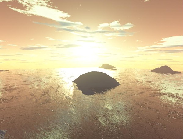 無人島の夕暮れ