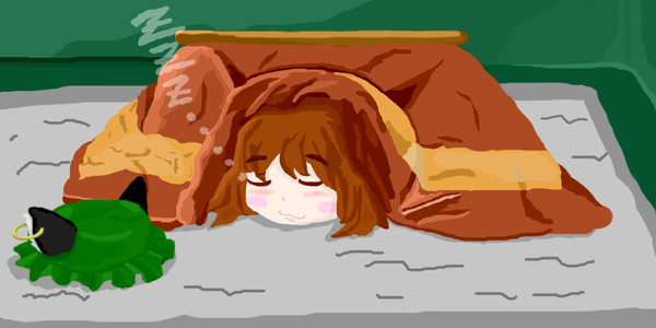 橙もコタツで丸くなる
