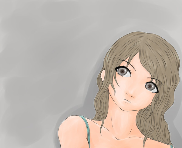 パーマの髪の娘