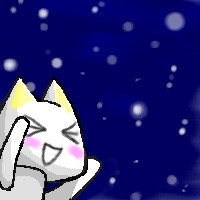 初雪にゃ♪