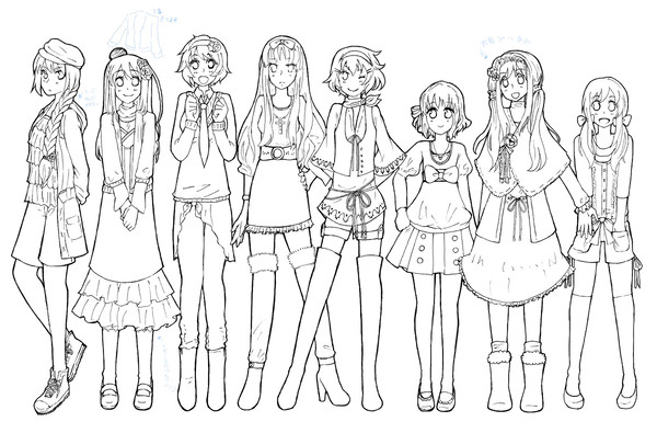 ヘタ女子の線画