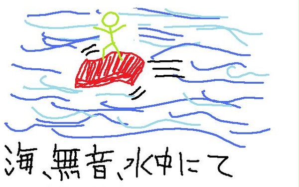 海、無音、水中にて
