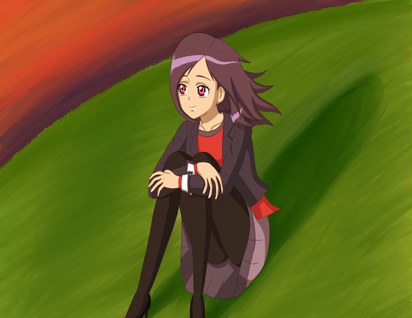 遠くを眺めている絵