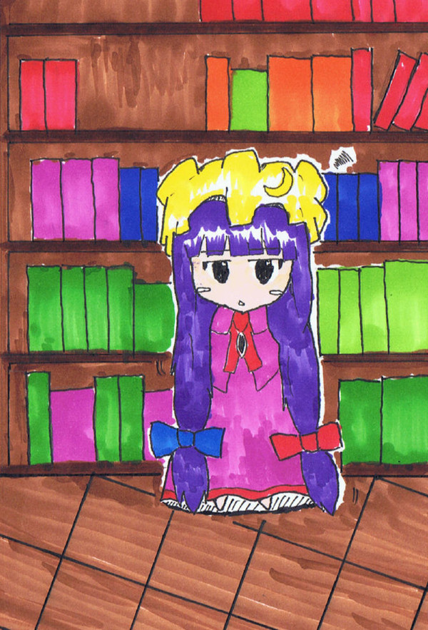 図書館にて