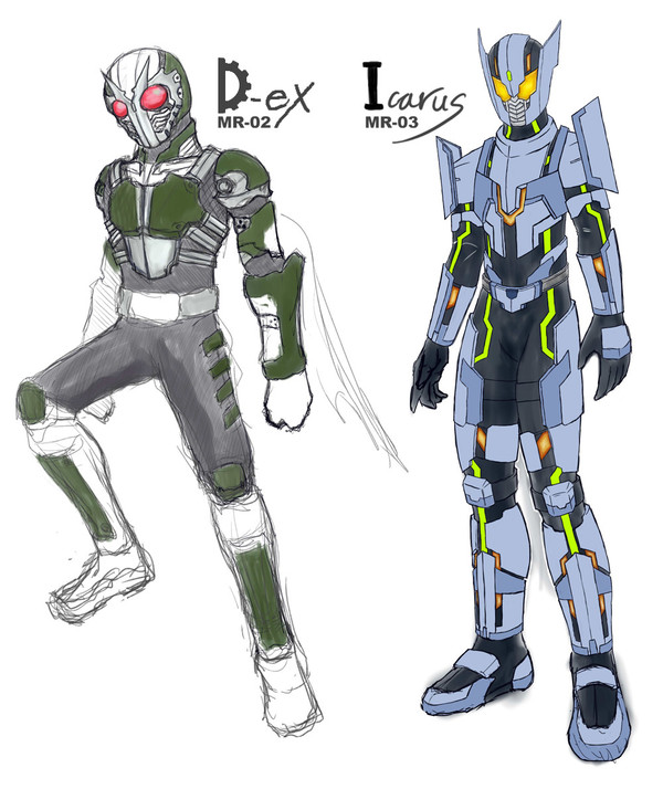 仮面ライダーD-ex　仮面ライダーイカルス現行ラフ