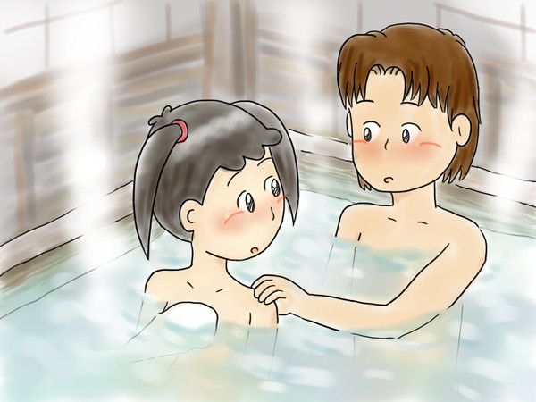 温泉でしっぽりと