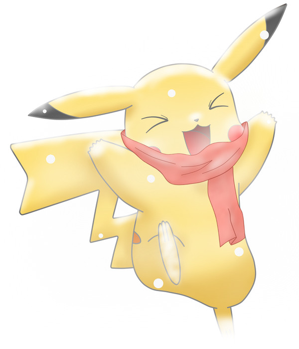 ピカチュウ雪マフラー