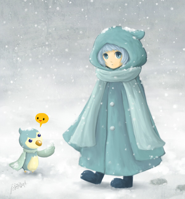 雪と鳥