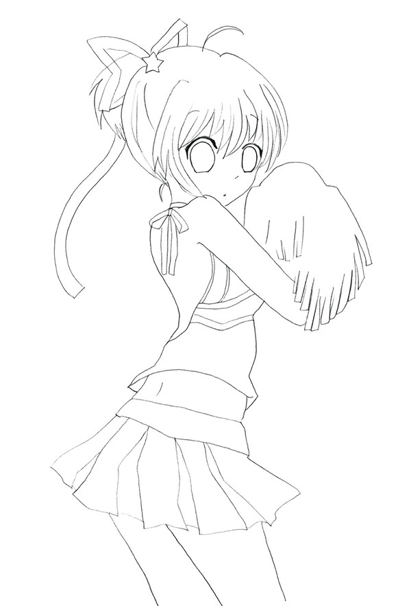 チアガール小毬 線画