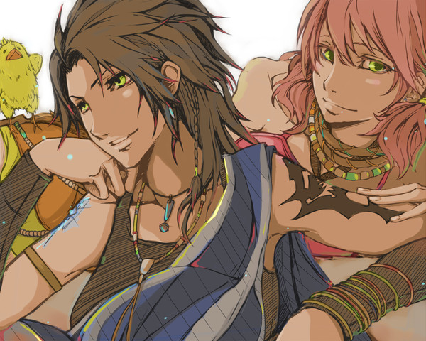 Fang, Vanille, and Chocobo-san