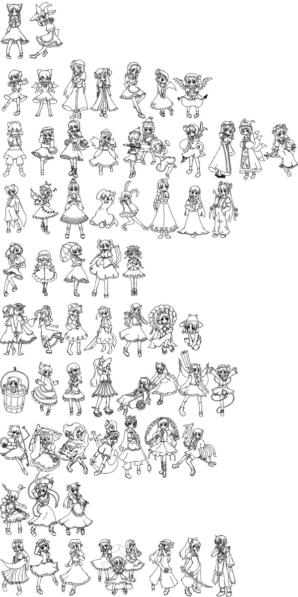 東方全キャラ描いてみた
