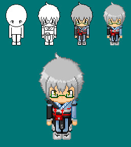 ドット絵 霖之助 64×96