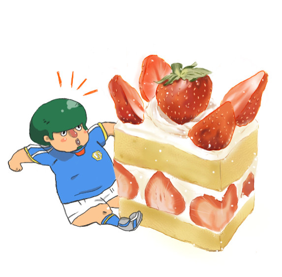 壁山とイチゴのケーキ