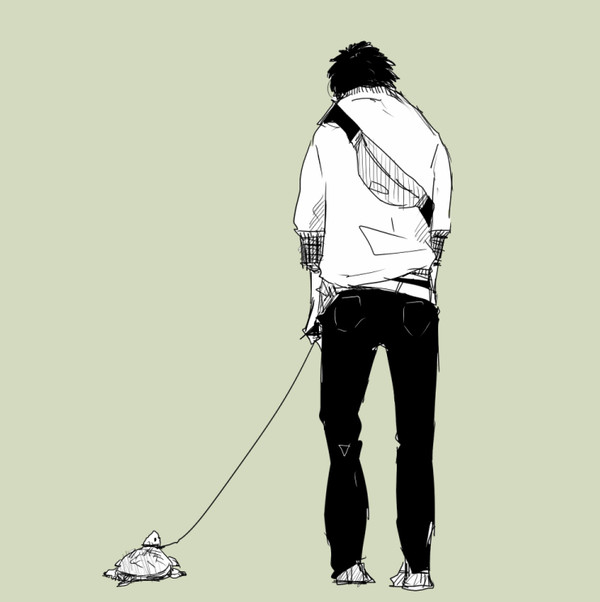 前にはうさぎ