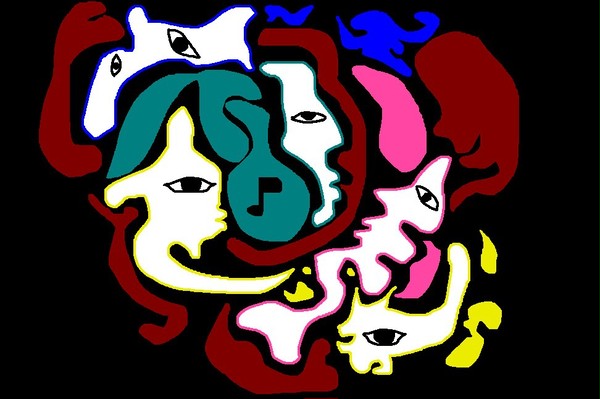 ボーカロイド達を描いたつもり。