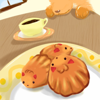 マドレーヌとコーヒーで