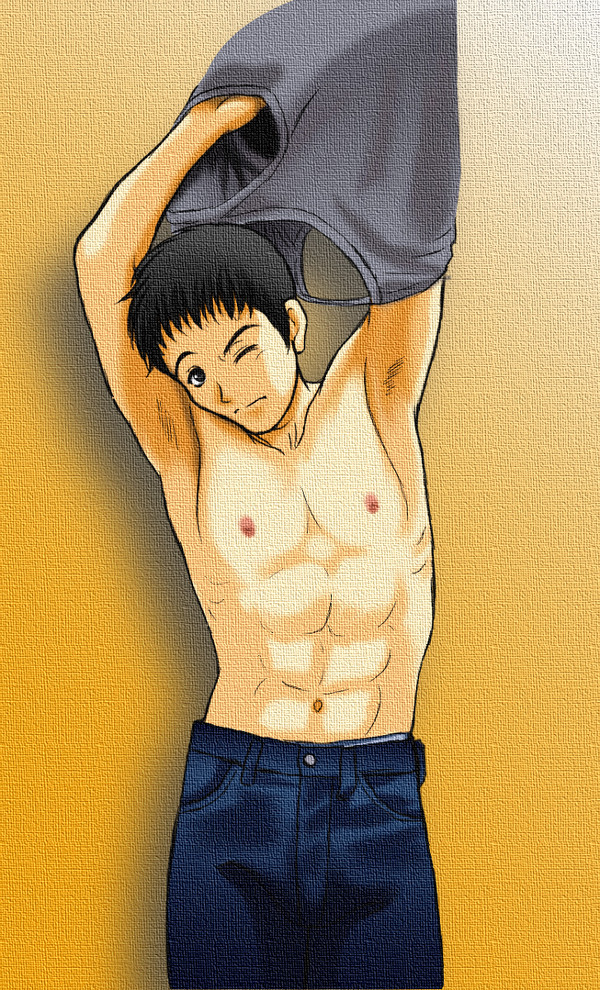 男が服を脱ぐとき