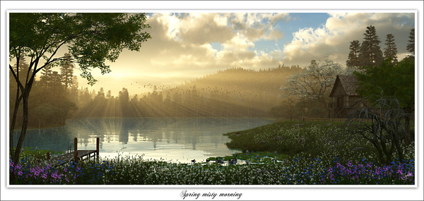 Spring misty morning